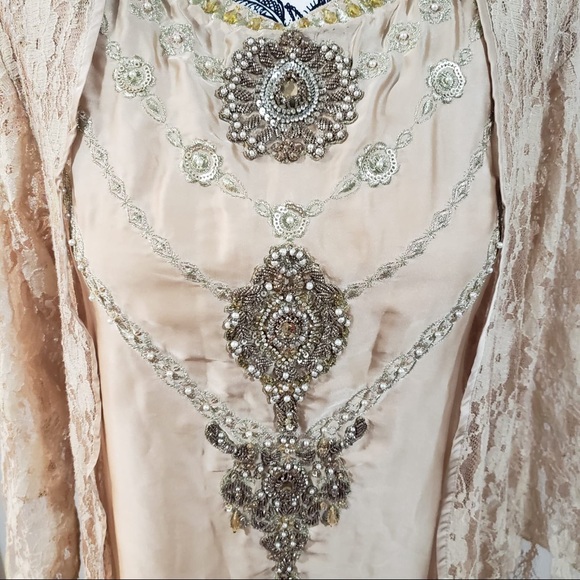 Pakistani lime light gold dress 2 piece - Picture 3 of 5